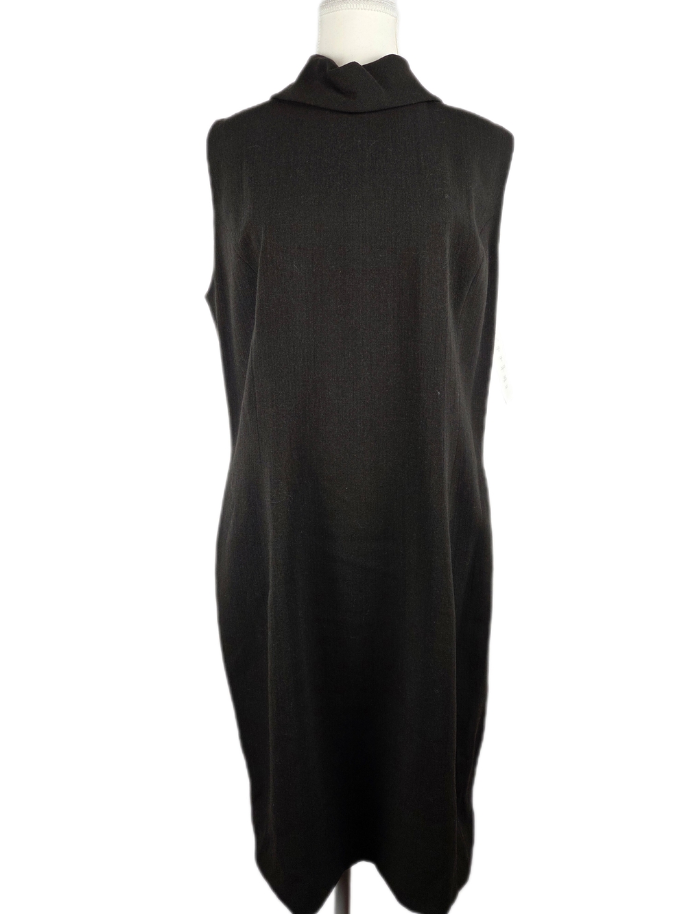VTG Virani White Label Sleeveless Wool Midi Dress Brown